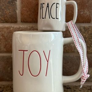 Rae Dunn Christmas “Joy” Mug & “Peace” Ornament